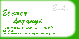 elemer lazanyi business card